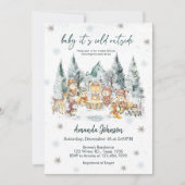 Baby It's Cold Outside Winter Forest Baby Shower Kaart (Voorkant)