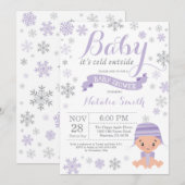 Baby It's Cold Outside Winter Girl Baby Shower Kaart (Voorkant / Achterkant)