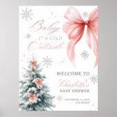 Baby it's cold outside Winter Girl Baby Shower Poster (Voorkant)