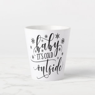 Baby It's Cold Outside Winter Kerst Sneeuwvlokken Latte Mok