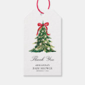 Baby It's Cold Outside Winter Rode Boog Bedankt Cadeaulabel (Voorkant)