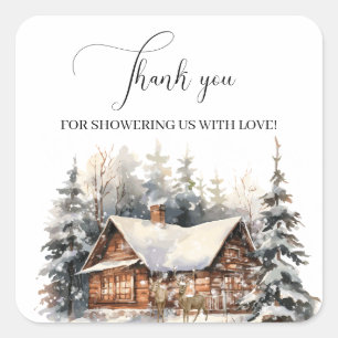 Baby It's Cold Outside Winter Sneeuw  Dank Je Vierkante Sticker