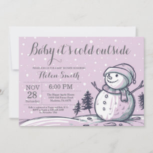 Baby its Cold Outside Winter Snowman Baby shower Kaart