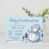 Baby its Cold Outside Winter Snowman Baby shower Kaart (Staand voorkant)