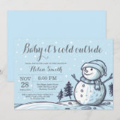 Baby its Cold Outside Winter Snowman Baby shower Kaart (Voorkant / Achterkant)