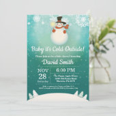 Baby its Cold Outside Winter Snowman Baby shower Kaart (Staand voorkant)