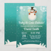 Baby its Cold Outside Winter Snowman Baby shower Kaart (Voorkant / Achterkant)
