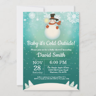 Baby its Cold Outside Winter Snowman Baby shower Kaart