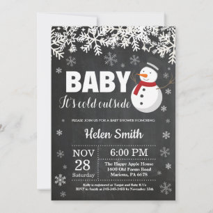 Baby its Cold Outside Winter Snowman Baby shower Kaart