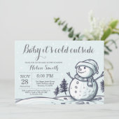 Baby its Cold Outside Winter Snowman Baby shower Kaart (Staand voorkant)