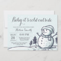Baby its Cold Outside Winter Snowman Baby shower