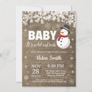 Baby its Cold Outside Winter Snowman Baby shower Kaart