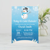 Baby its Cold Outside Winter Snowman Baby shower Kaart (Staand voorkant)