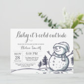 Baby its Cold Outside Winter Snowman Baby shower Kaart (Staand voorkant)