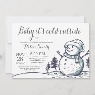 Baby its Cold Outside Winter Snowman Baby shower Kaart
