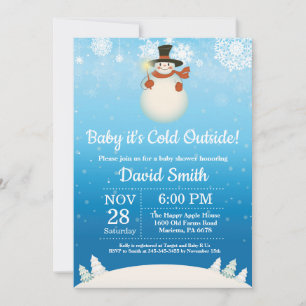 Baby its Cold Outside Winter Snowman Baby shower Kaart