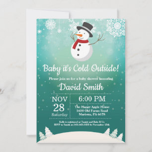 Baby its Cold Outside Winter Snowman Baby shower Kaart