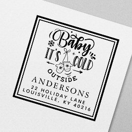 Baby It's Cold Outside Winter Vakantie Adres Zelfinktende Stempel