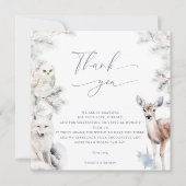 Baby It's Cold Outside Winter Woodland Baby Shower Bedankkaart (Voorkant)
