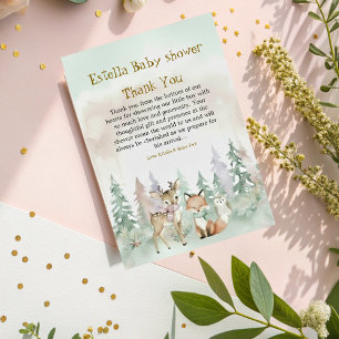 Baby It's Cold Outside Winter Woodland Baby Shower Bedankkaart