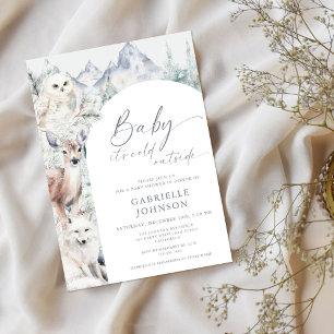 Baby It's Cold Outside Winter Woodland Baby Shower Kaart