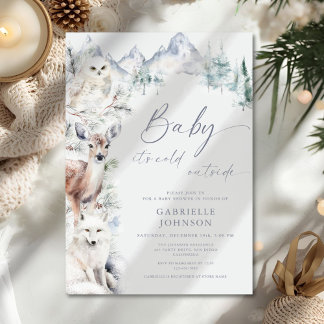 Baby It's Cold Outside Winter Woodland Baby Shower Kaart