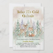 Baby It's Cold Outside Winter Woodland Baby Shower Kaart (Voorkant)