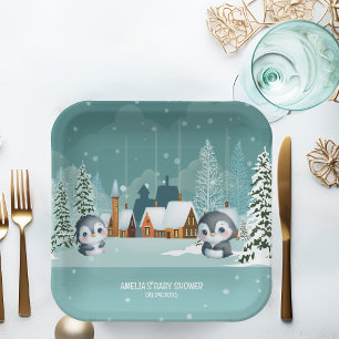 Baby It's Cold Outside Winter Woodland Baby Shower Papieren Bordje