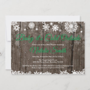 Baby It's Cold Outside Wintergroene Baby Shower Kaart