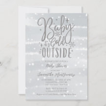 Baby It's Cold Outside Zilveren Grijze Baby Shower