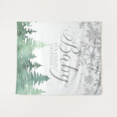 Baby It's Cold Outside Zilveren Sneeuwvlokken en B Wandkleed (Voorkant (horizontaal))