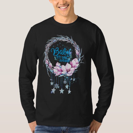 BABY IT'S COLD Winter Christmas Wreath Dream catch T-shirt (Voorkant)