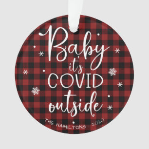 Baby It's Covid Buiten Pandemische Grappige Kerstm Ornament