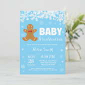 Baby its Kold Outside Gingerbrood Man Baby shower Kaart (Staand voorkant)