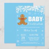 Baby its Kold Outside Gingerbrood Man Baby shower Kaart (Voorkant / Achterkant)