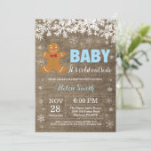 Baby its Kold Outside Gingerbrood Man Baby shower Kaart (Staand voorkant)