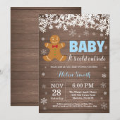 Baby its Kold Outside Gingerbrood Man Baby shower Kaart (Voorkant / Achterkant)