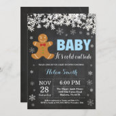 Baby its Kold Outside Gingerbrood Man Baby shower Kaart (Voorkant / Achterkant)