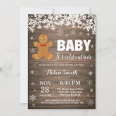 Baby its Kold Outside Gingerbrood Man Baby shower Kaart (Voorkant)