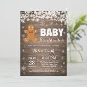 Baby its Kold Outside Gingerbrood Man Baby shower Kaart (Staand voorkant)