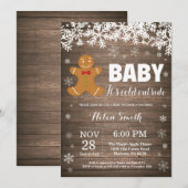 Baby its Kold Outside Gingerbrood Man Baby shower Kaart (Voorkant / Achterkant)