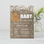Baby its Kold Outside Gingerbrood Man Baby shower Kaart (Staand voorkant)
