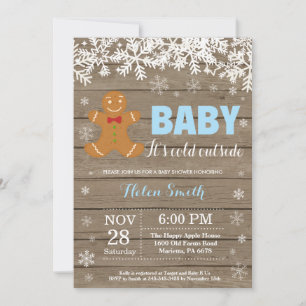 Baby its Kold Outside Gingerbrood Man Baby shower Kaart