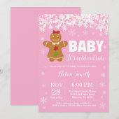 Baby its Kold Outside Gingerbrood Man Baby shower Kaart (Voorkant / Achterkant)