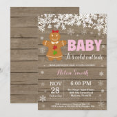 Baby its Kold Outside Gingerbrood Man Baby shower Kaart (Voorkant / Achterkant)