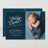 BABY ITS KOUDE BUITEN Kerstmis geboorte aankondigi Feestdagenkaart (Voorkant / Achterkant)