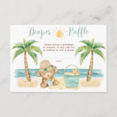 Baby It's Warm Outside Beach Baby Diaper Raffle Informatiekaartje (Voorkant)