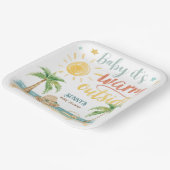 Baby It's Warm Outside Beach Baby Shower Papieren Bordje (Gebogen)