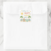 Baby It's Warm Outside Tropical Beach Baby Shower Vierkante Sticker (Tas)
