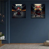 Baby Jack Russell en Pug Ninjas printset van 2 Muurkunst Sets